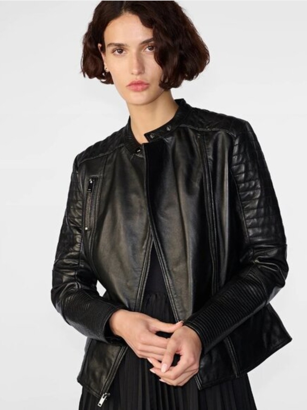 Wilsons Leather Black Quilted Moto Jacket 2x